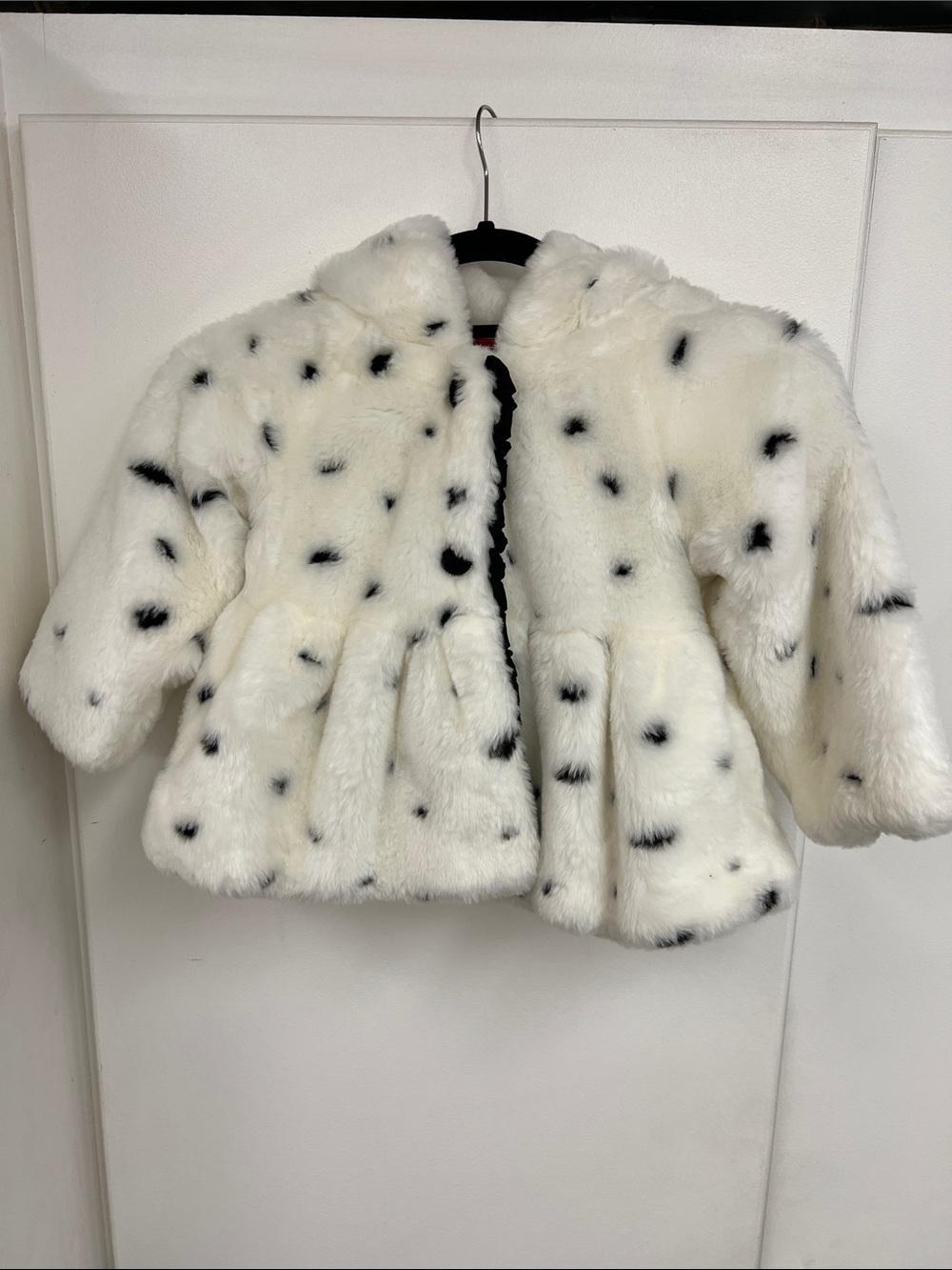 Monnalisa Kids Child Toddler Faux Fur Dalmatian Cruella Deville Coat Jacket